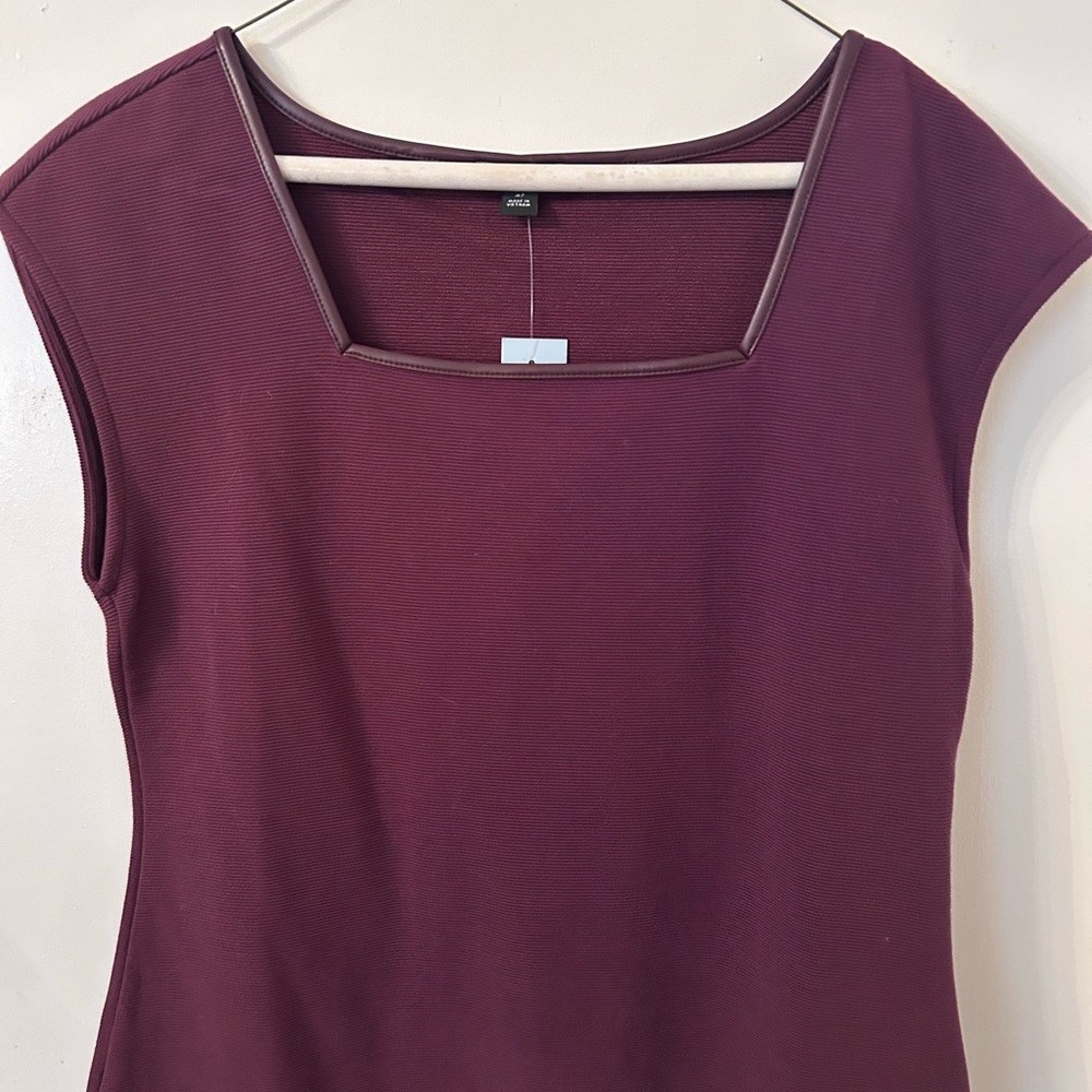 Ann Taylor Deep Plum Cap Sleeve Blouse